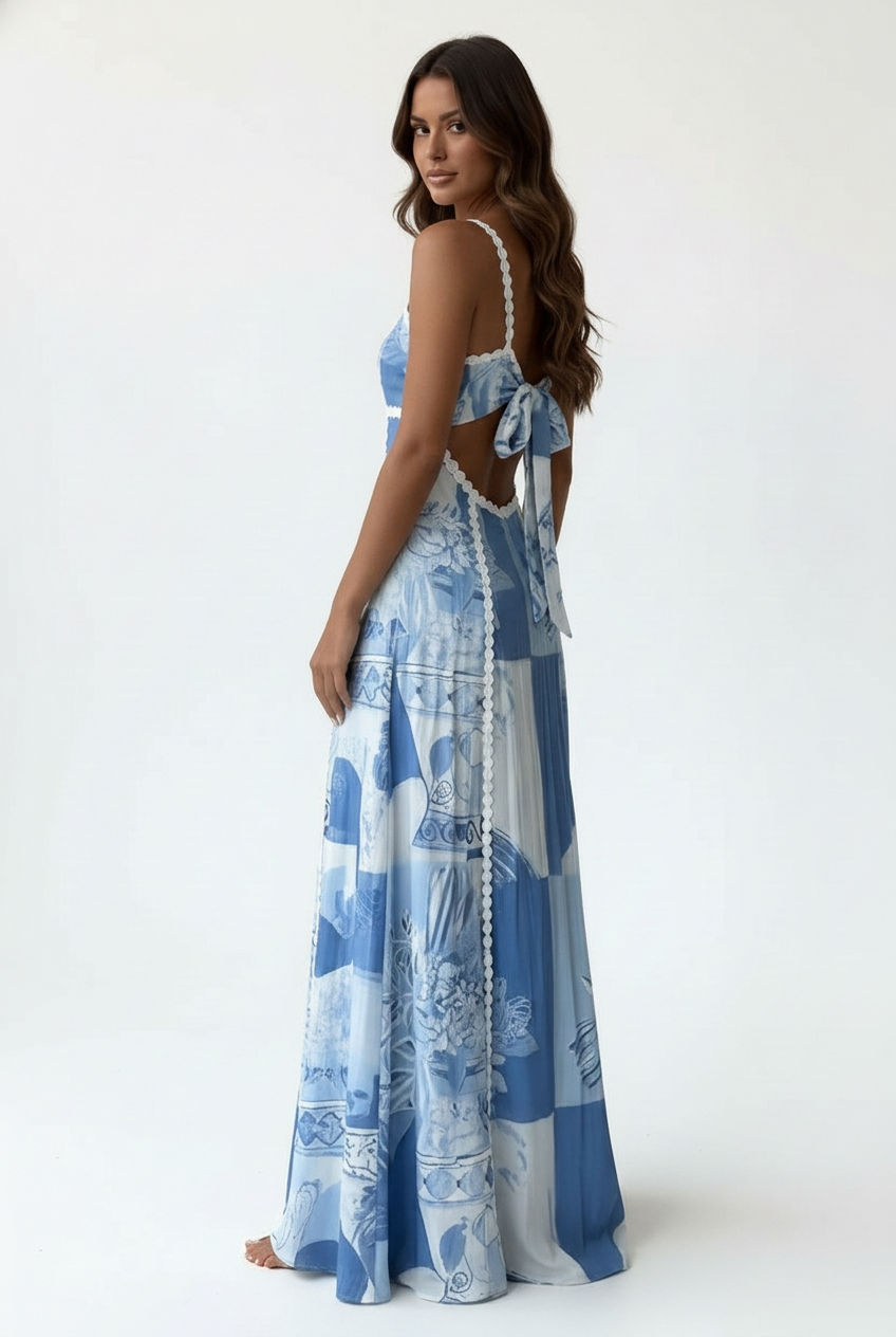 Ashley - Cutout Square Neck Maxi Dress