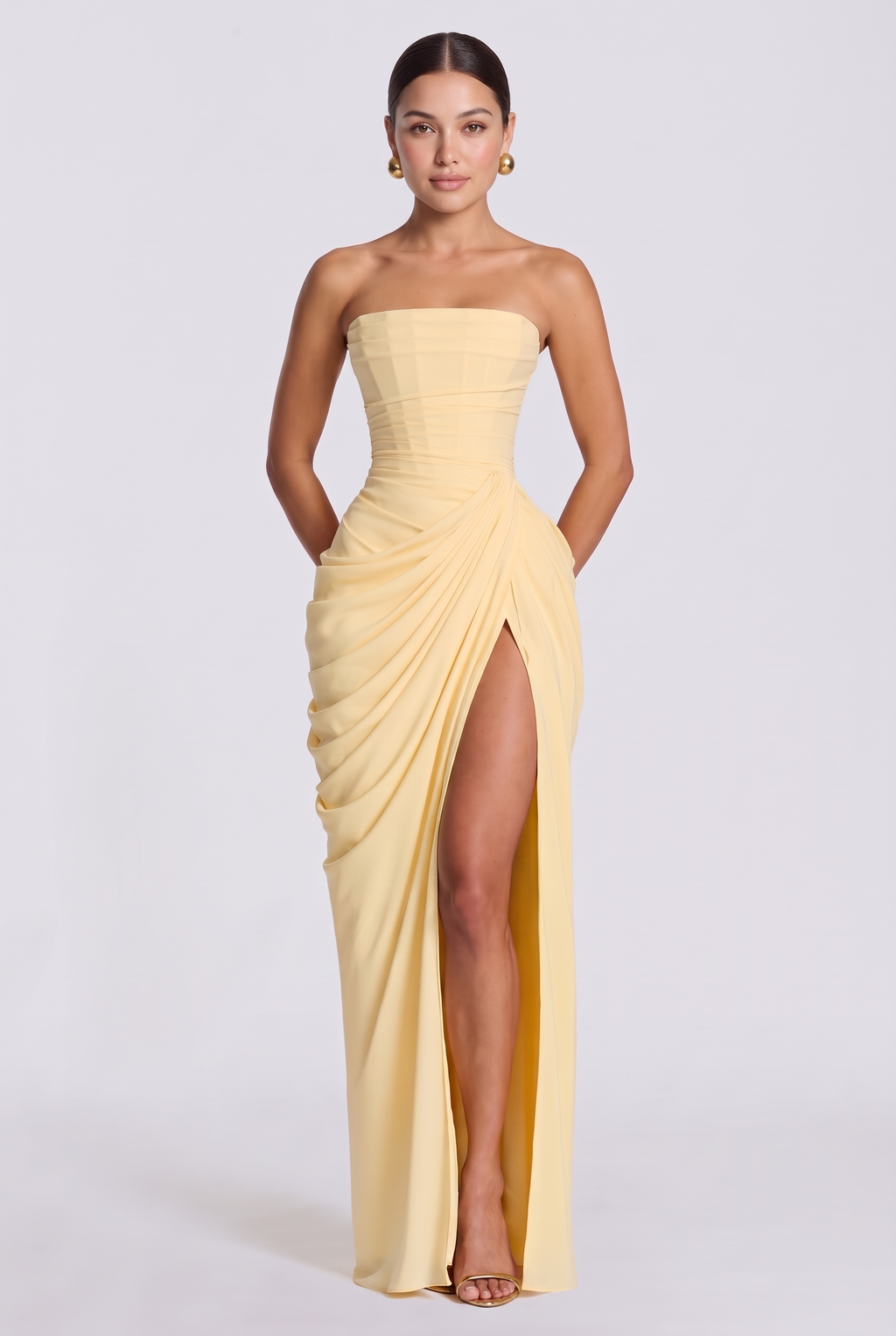 Ashley - Lois Maxi Dress - Lemon