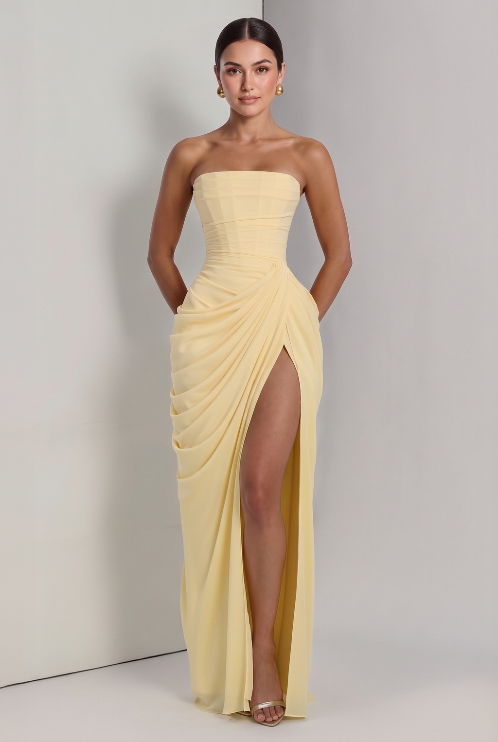 Ashley - Lois Maxi Dress - Lemon