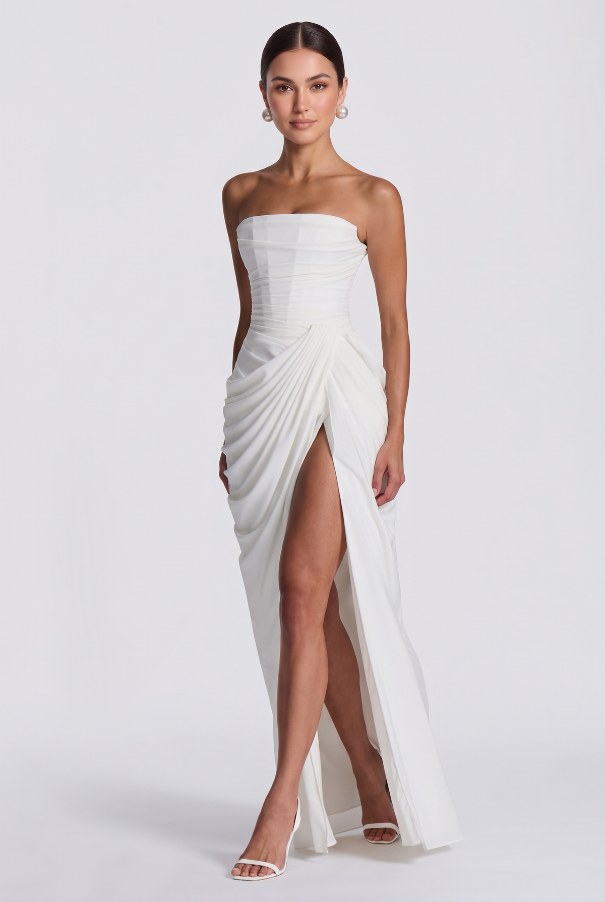 Ashley - Lois Maxi Dress - White - side
