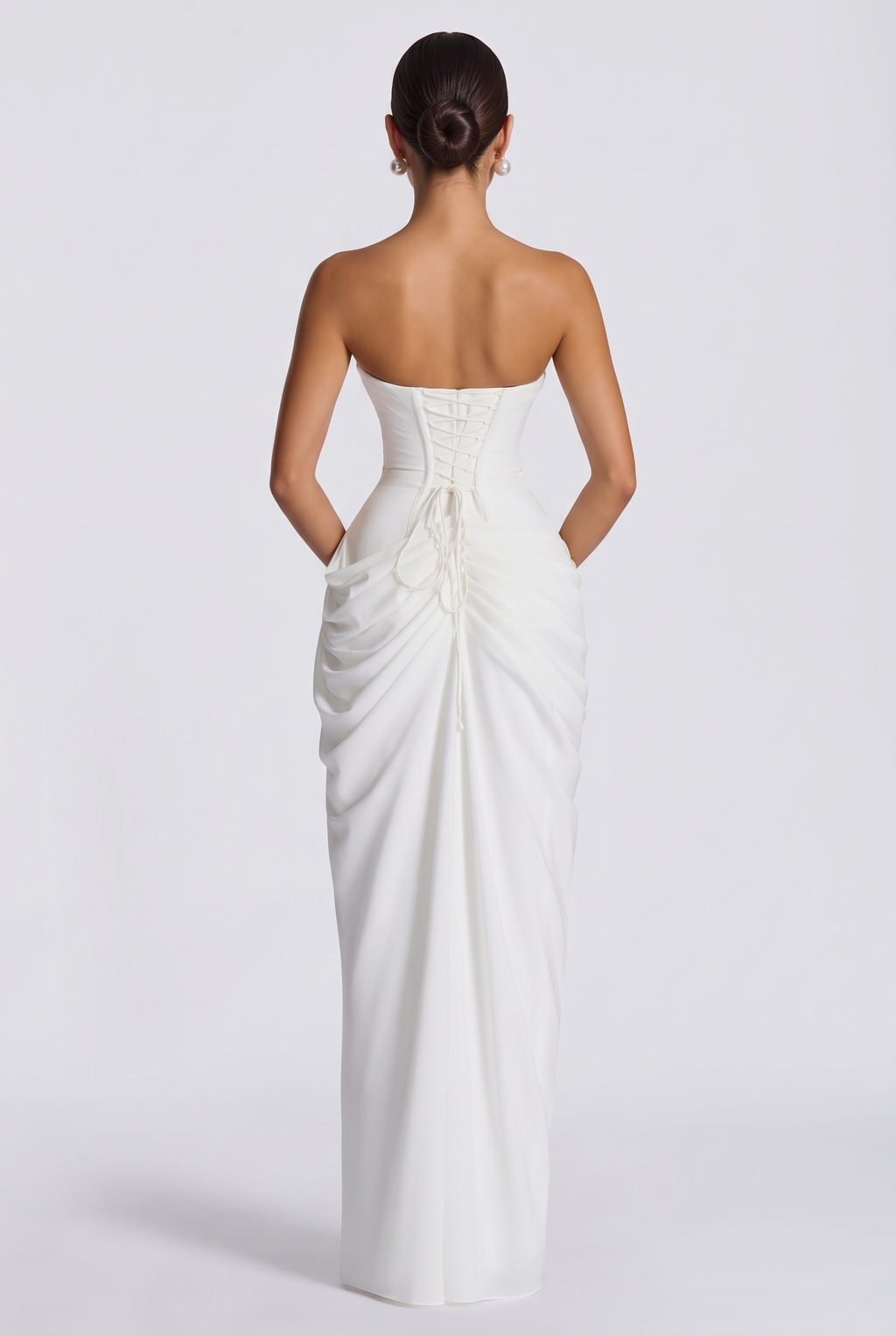 Ashley - Lois Maxi Dress - White - back