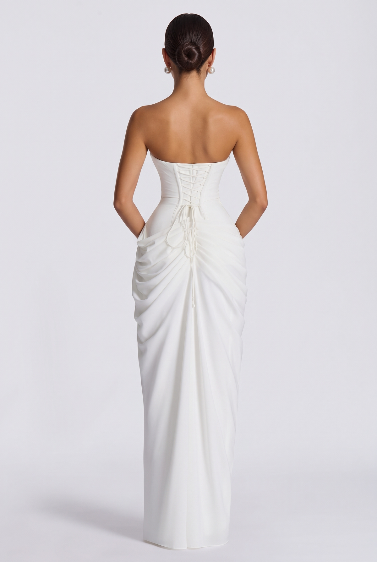 Ashley - Lois Maxi Dress - White - back